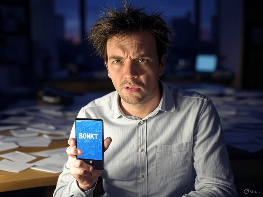 frustrated entrepreneur standing in a pile of scattered paper business cards BONKT Digital Business Card